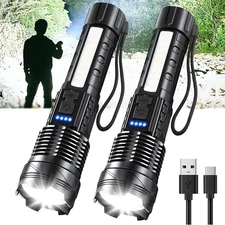 Rechargeable LED Flashlights, 90,000 Lumens Super Bright Handheld Flashlight, 7