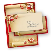 Weihnachtsbriefpapier Santa 100 Sets O.F. Mit BriefumschläGe
