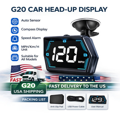 ZMFJH G20 Car HUD Head-Up Display GPS Speed Compass Auto Brightness USB 5V