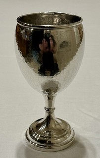 Vintage Hammered PTC Sterling Silver Goblet Chalice Cup No Engraving 116 gm
