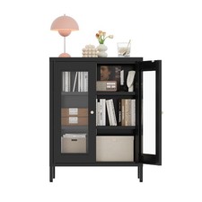 Metal Storage Cabinet with 2 Doors - 31.5''H Bathroom Storage Cabinet