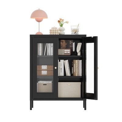 Metal Storage Cabinet with 2 Doors - 31.5''H Bathroom Storage Cabinet