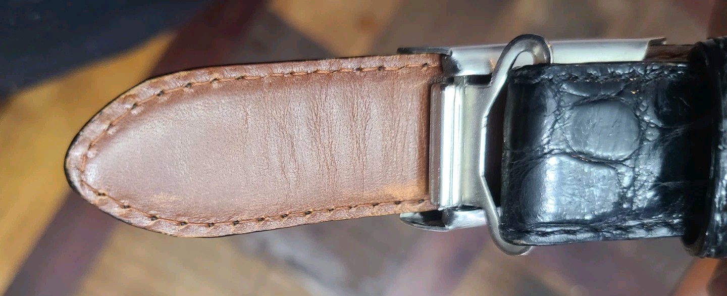 Ralph Lauren Sterling Alligator Belt - removable buckle no holes needed 36"Black thumbnail 11