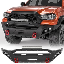 For 2016-2023 Toyota Tacoma Front Bumper Wwinch Plate Skid Plate Led Lights