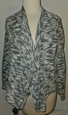 FOREVER 21 Size Medium Open Front Knit Sweater Semi See Through Back 50 Cotton