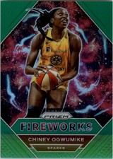 2021 Panini Prizm WNBA Fireworks Prizms Green #19 Chiney Ogwumike - BSK
