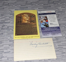 Gabby Hartnett Chicago Cubs Signed Index Card W/Photo JSA