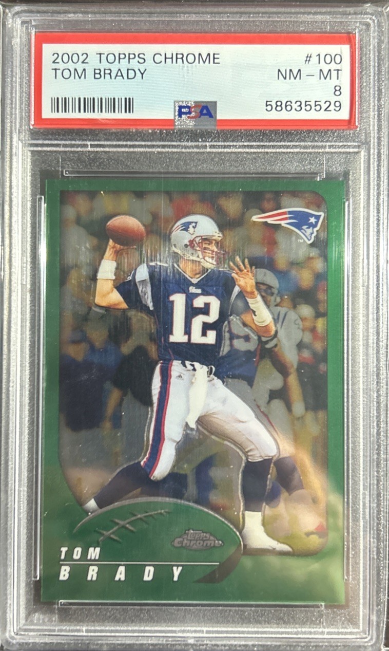 2002 Topps Chrome Tom Brady #100 PSA 8