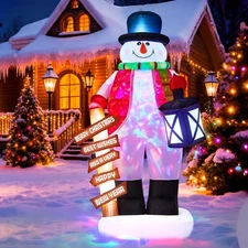 8FT Christmas Inflatable Giant Snowman Outdoor Decorations, Blow Up Snow Man ...