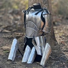 Medieval Knight Armor Costume Set Full Body Steel Armor Halloween Cosplay LARP