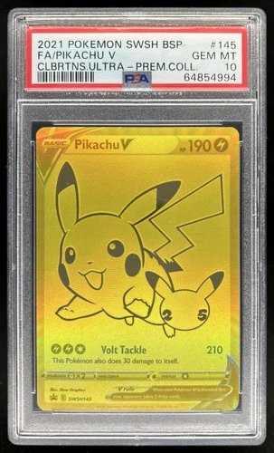 2019-2023 Pokemon SWSH Black Star Promos Pikachu V Full Art #SWSH145 PSA 10