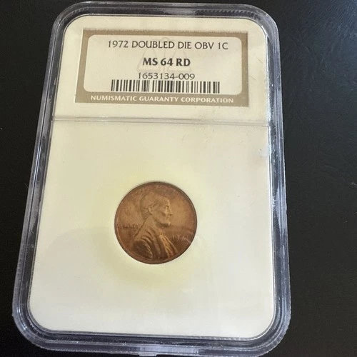 1972 Lincoln Cent Double Die Obverse NGC MS 64 RD