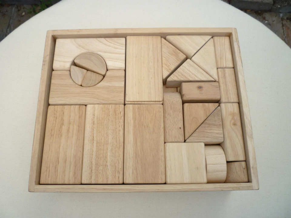 Melissa & Doug 60 Lrg Sz 1-11" Wooden Unit Building Blocks in Natural Crate 22# - Image 2 of 4