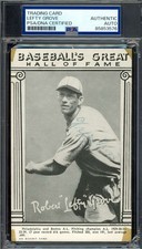 Lefty Grove PSA DNA Coa Signed 1947 Exhibit Card Autograph