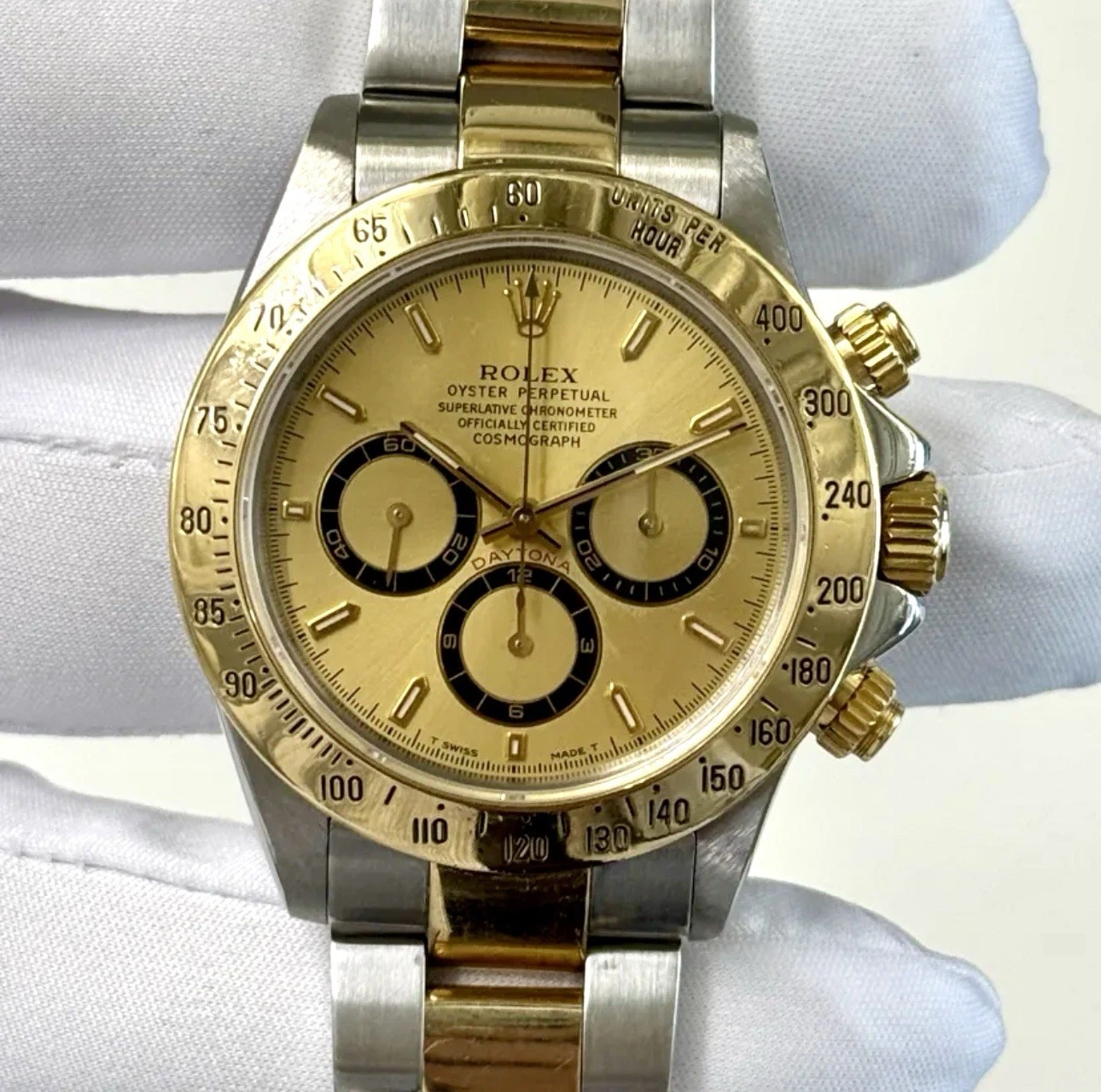 Rolex Daytona Zenith 16523 Two Tone Watch Champagne Dial