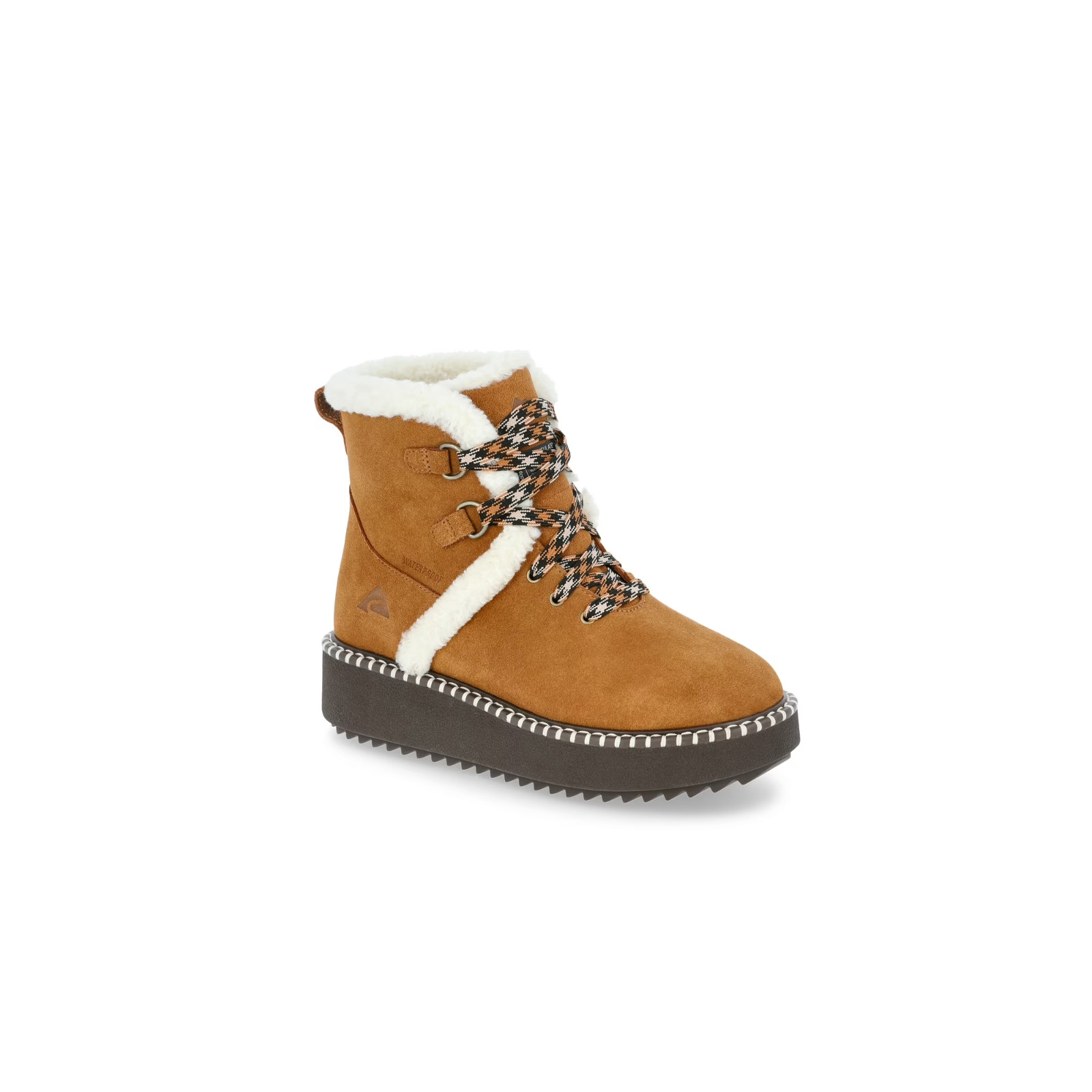 OZARK TRAIL GIRLS SIZE 2 Leather Platform Snow Boots 3M THINSULATE WATERPROOF