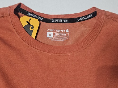 Carhartt Force Men T-shirt XL Orange Relaxed Fit Outdoor Rugged Durable Workwear - Picture 3 of 7