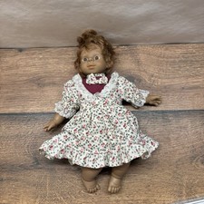 Vintage Babypuppe Kleid Blumen Spitze Doll 