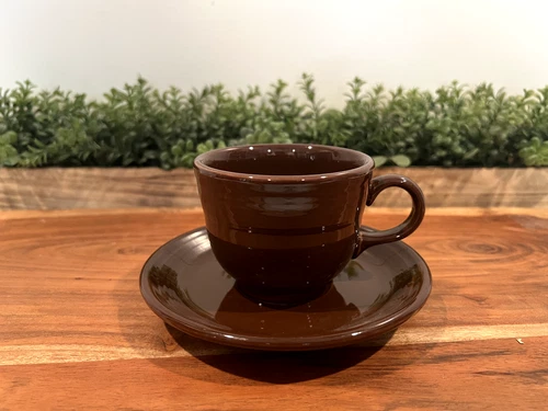 FIESTA by Homer Laughlin  Chocolate Coffee Tea Cup with Saucer.  Very Nice