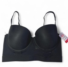 NWT Parade Pushup Mesh Bustier Bra Black Size L Underwire Longline