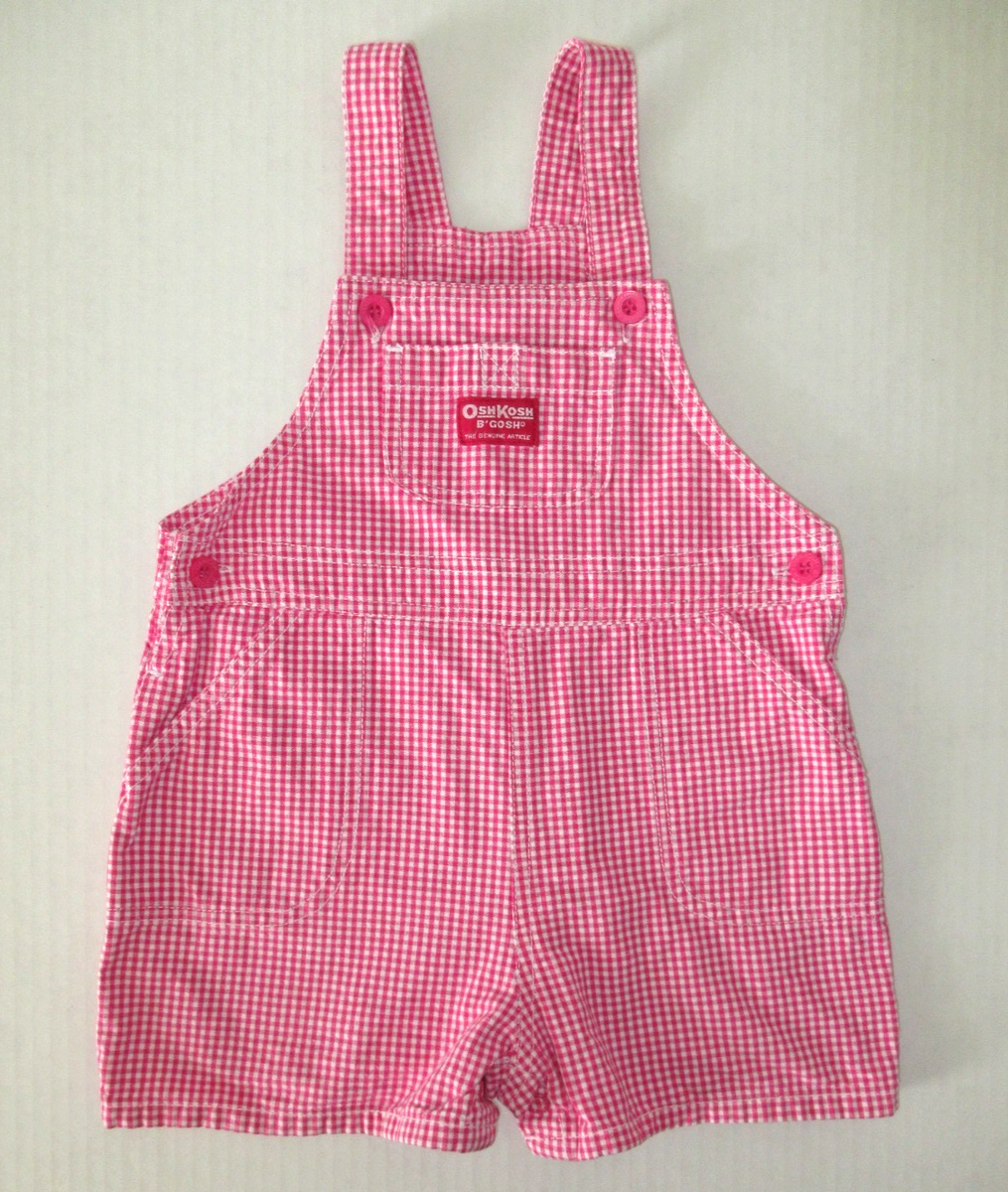 oshkosh b'gosh vestbak オーバーオール　サロペット Oshkosh B'Gosh Vestbak Overalls Shortall Pink Gingham 18 Mos Baby