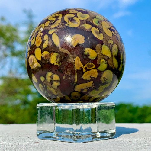 301G Natural Azo stone Sphere Crystal Healing Decor Quartz Reiki Ball - Picture 17 of 24