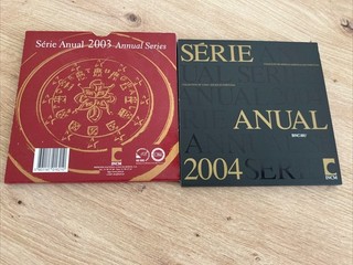 PORTUGAL 2003 und 2004 KURSMÜNZENSATZ Offizieller KMS 2003 2004