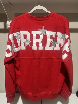 スウェット Supreme Stars Crewneck RED small Supreme Red Crewneck Sweatshirt L Pullover Cotton Logo Embroidered