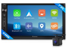 Android 14 Double 2Din 7" IPS Touch Screen Car Stereo Radio GPS CarPlay FM Audio