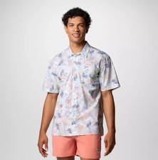 Camisa para hombre nueva con etiquetas Columbia Troller's Best SS talla pequeña blanca majestuosa captura