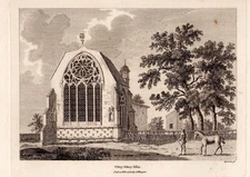 1784 ‘Tiltey Abbey, Essex’ Landscape Antique Print Etching Engraving