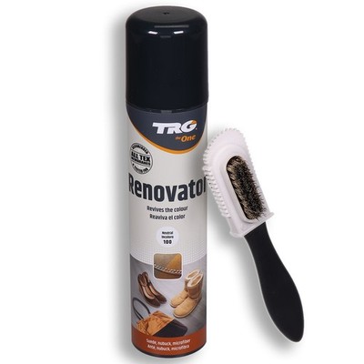 TRG Renovator Nubuk Microfaser Wildleder Pflegespray + Nubuk / Wildlederbürste 