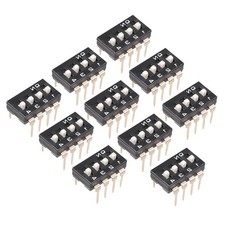10Pcs 1 2 3 4 Position 2.54mm Pitch DIP Switch for Circuit Breadboards PCB Black