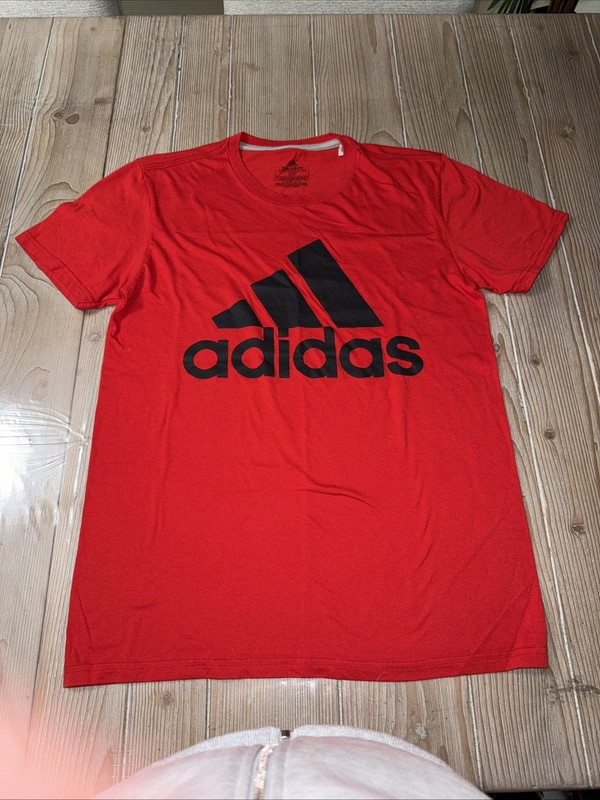 Adidas Performance Tee Red Short Sleeve T-Shirt Cotton/Polyester Size Small