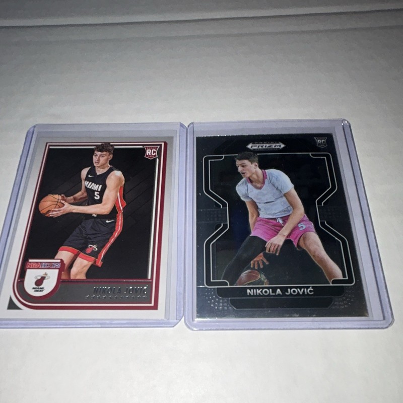 Panini 2022-23 NBA Hoops/Prizm 2-Card Rookie Lot Nikola Jović Heat #250 #75