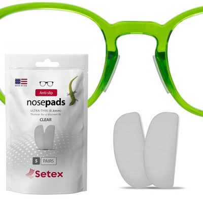 Setex Gecko Grip Ultra-Thin 0.6mm Anti Slip 5 Pair (Pack of 1), 5 Clear Pairs 