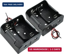 SDTC Tech 2-Pack 2 Slot D Cell Battery Holder 3V D Size Battery Case Box with Wi