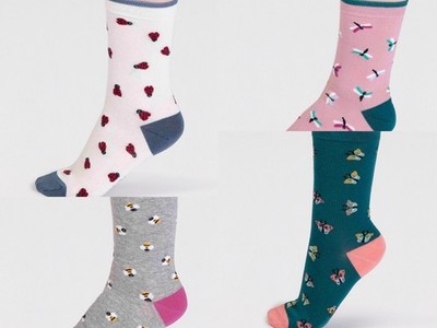 THOUGHT BIO BAUMWOLLE DAMEN SOCKEN-CECE BUG LIBELLE/BIENE/MARIENKÄFER/SCHMETTERLING833
