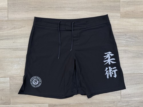 Charles Gracie Jiu Jitsu Fight Shorts Size 40x9 Black BJJ Training Academy UFC