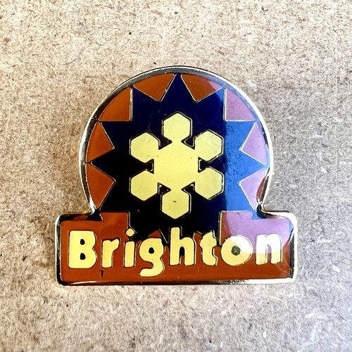 Brighton Ski Resort Utah Enamel Ski Lapel Pin Souvenir - 1" Wide