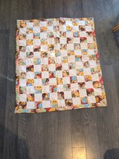 Cat Small Quilted Light Weight Blanket Handmade 36"x42