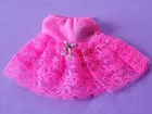 Vintage BARBIE DOLL Hot Pink Lace Half Slip #1552 Silver n Satin 1960's