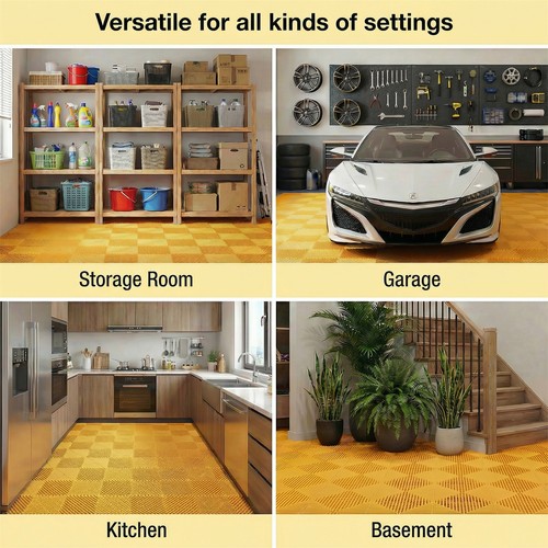 25pcs 15.6x15.6" Plastic Interlocking Modular Garage Flooring Tile Drainage Tile - Afbeelding 16 van 29