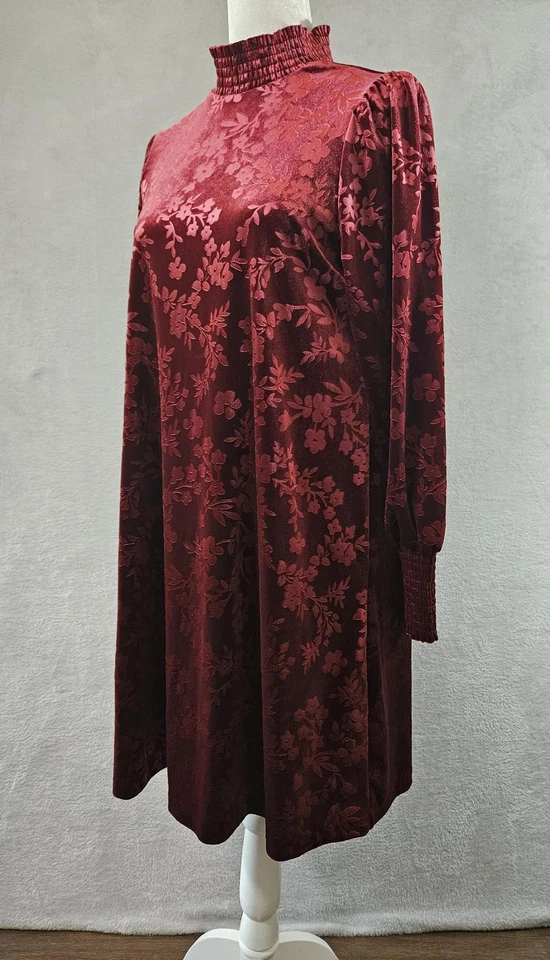 Matilda Jane платье женщин маленький красный цветочный бархат длинным рукавом насмешливый водолазка - Изображение 4 из 4