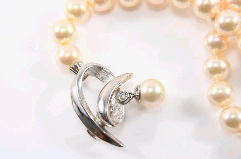 Collana di Perle Naturali con chiusura a conchiglia In argento 925 e perla Centr - Immagine 4 di 4