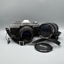 MINOLTA XG-M Camera MD Rokkor-x 50mm Vivitar 70-210mm READ DESC / PARTS REPAIR