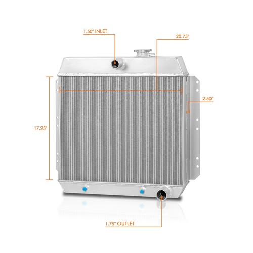 For 49-54 Chevy Bel Air/Fleetline/Styleline V8 Aluminum 3-Row Cooling Radiator - Picture 3 of 6
