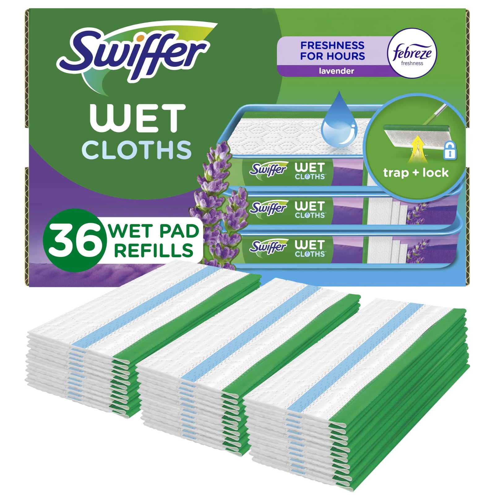 Swiffer Sweeper Wet Mopping Cloth Multi Surface Refills, Mops for Floor Cleanin