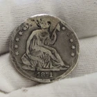 1871 US Seated Liberty Half 50c Plugged Damaged Mangled