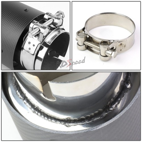 Universal Stainless Muffler Exhaust Tip Fiberglass Cover 2.5" Inlet/3.5" Outlet - Picture 4 of 6